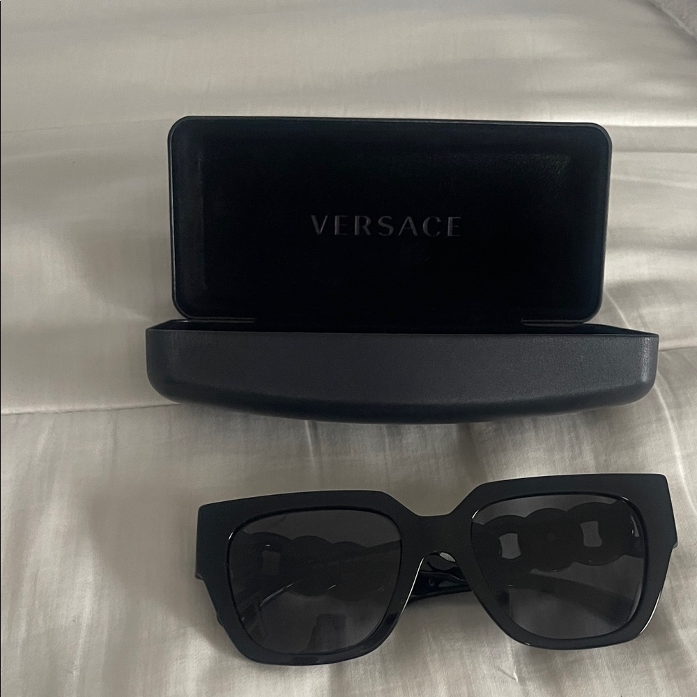 Versace Women's Black Oversized Square Sunglasses